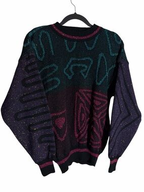 Vintage Street Scenes Oversized knit sweater size Small